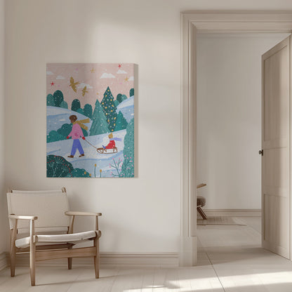 Wall art Snowy Sledge Walk 2 Canvas Print