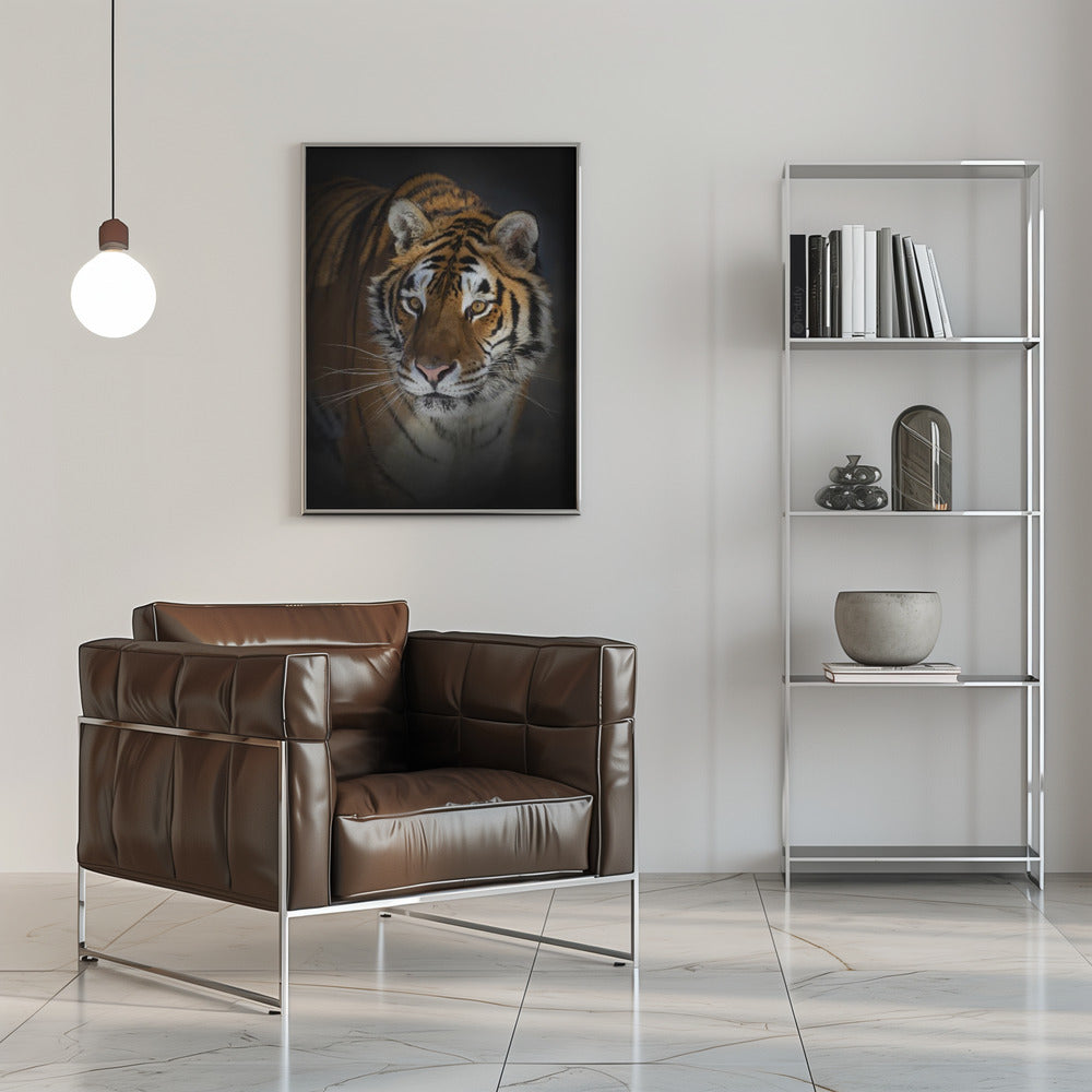 Siberian Tiger Close-Up Portrait Canvas Wall Art