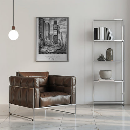 Black and White Times Square Street Scene Canvas Wall Art | NEW YORK CITY Times Square