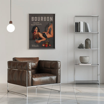 Choose Your Poison Dark Bourbon Pinup Canvas Wall Art | Babes of Bourbon Vol 6 Choose Your Poison Sexy Pinup