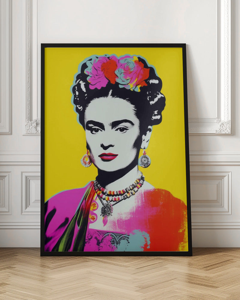 Frida Kahlo Portrait on Bright Yellow Canvas Wall Art | Oh Frids No 2