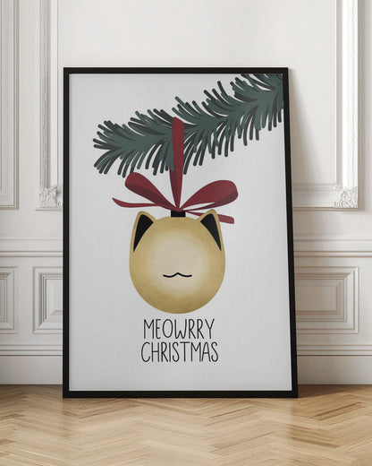 Wall art Meowrry Christmas bauble (gold, white)