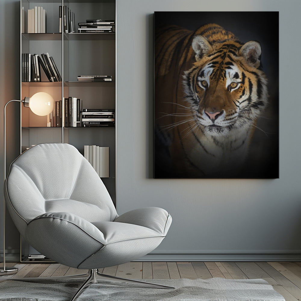 Siberian Tiger Close-Up Portrait Canvas Wall Art