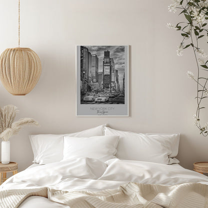 Black and White Times Square Street Scene Canvas Wall Art | NEW YORK CITY Times Square