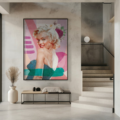 Marilyn Monroe Pink and Teal Pop Art Canvas Wall Art | Marilyn is Back