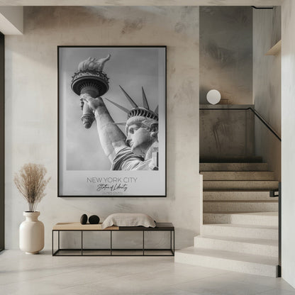 Statue of Liberty Torch and Face Detail Canvas Wall Art | NEW YORK CITY Statue of Liberty in detail