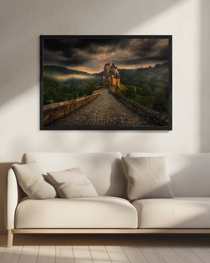 Eltz Castle beneath a Dramatic Sky Canvas Wall Art