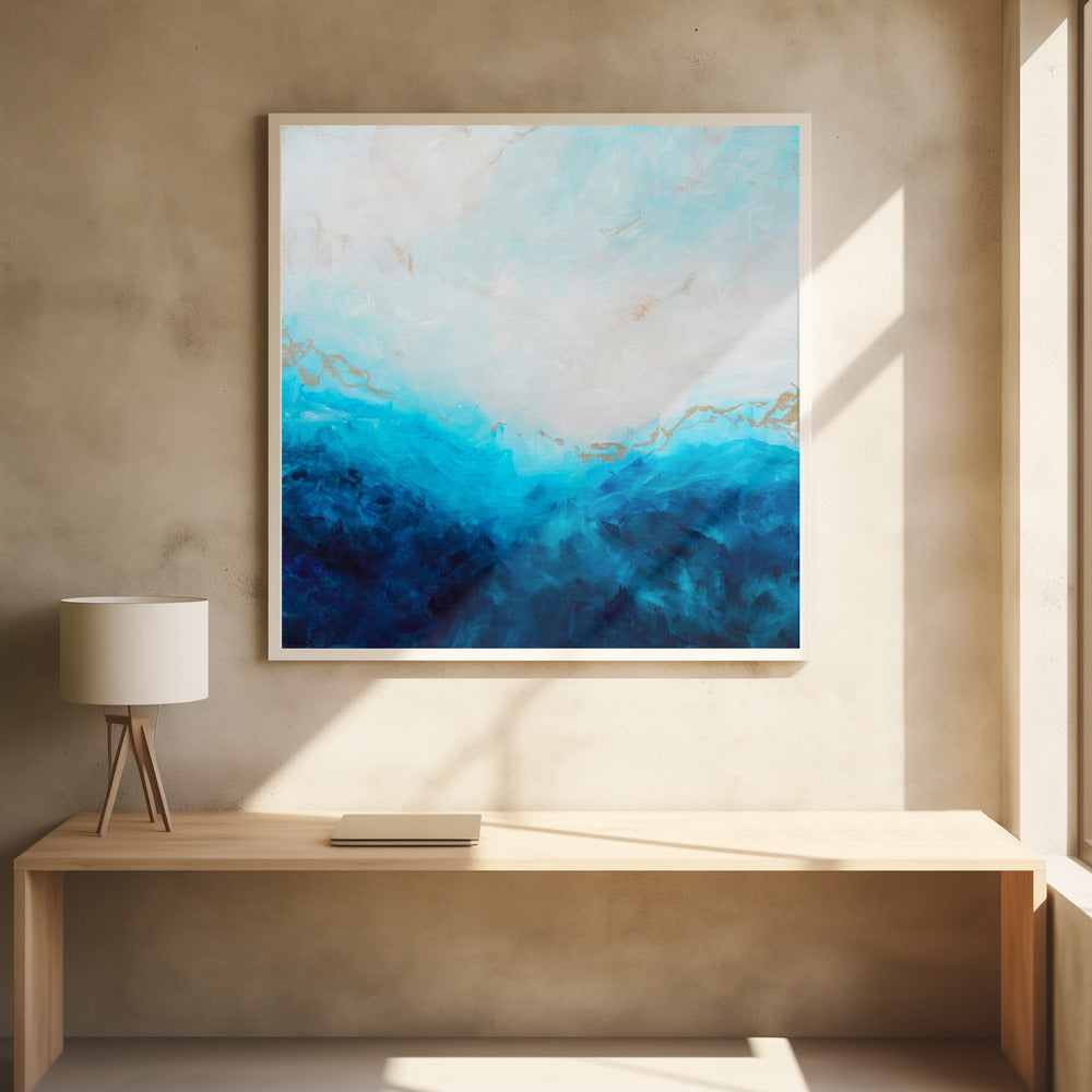 Blue Sea, golden Sunlight 1 Abstract