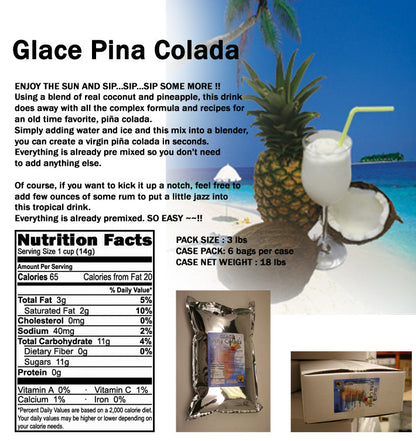 Pina Colada 4 in 1 Mix for Bubble Tea, Smoothies, Lattes and Frappes, 3 lbs. Bag (Case 6 x 3 lbs. Bags)  - Multi-Use Powdered Beverage Mix - Ships Free Within Canada on Orders Above CAD $199