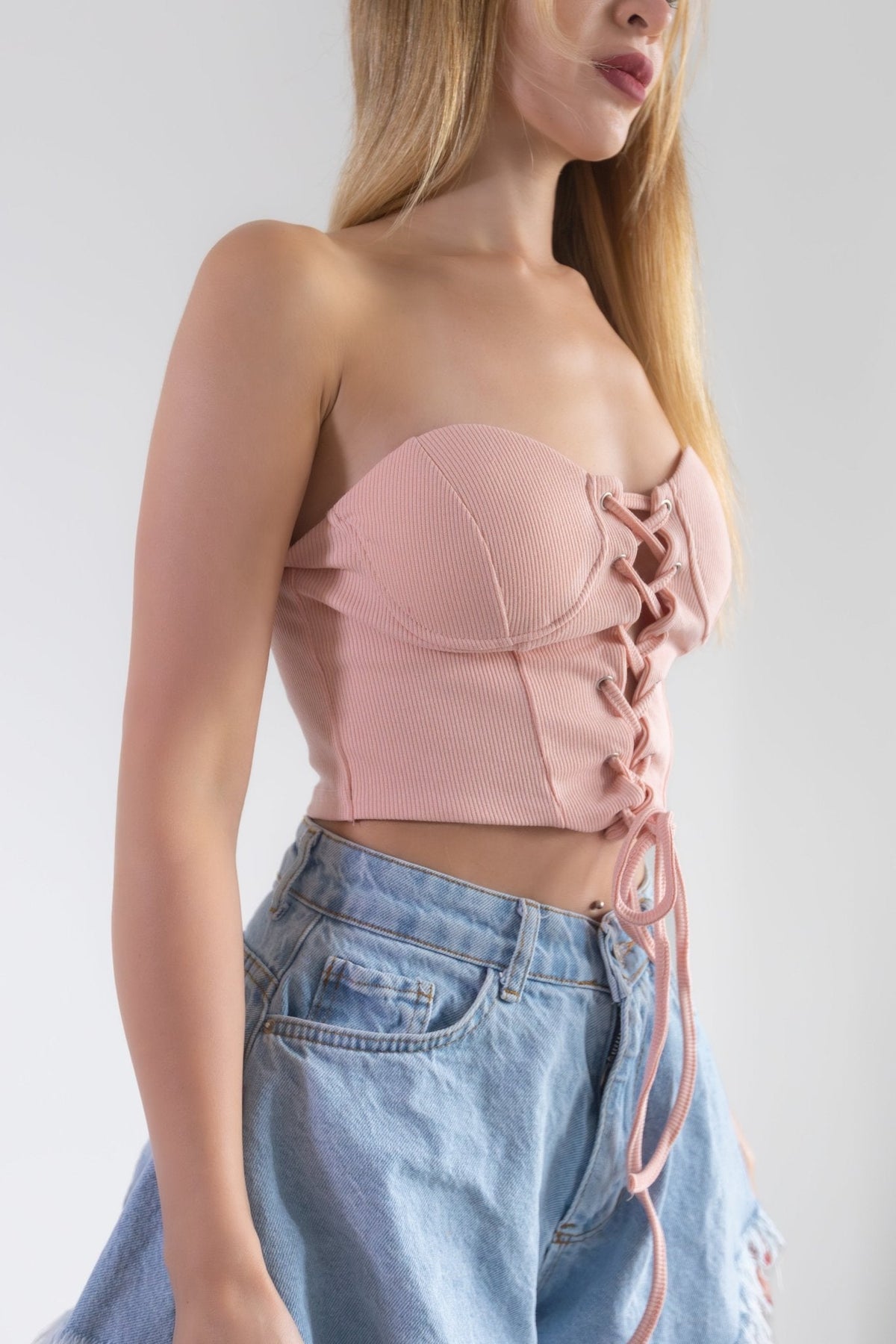Haut court corset - Taille unique ajustable