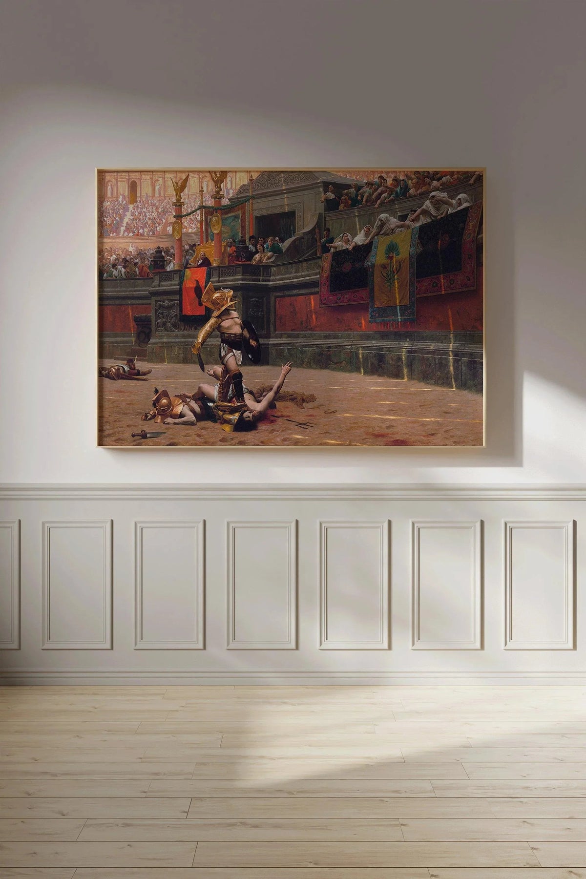 Tableau de gladiateur : Jean-Léon Gérôme, scène de bataille romaine épique (avec ou sans cadre)