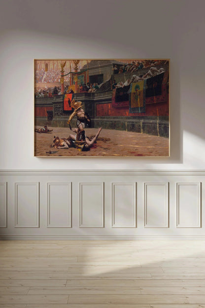 Tableau de gladiateur : Jean-Léon Gérôme, scène de bataille romaine épique (avec ou sans cadre)