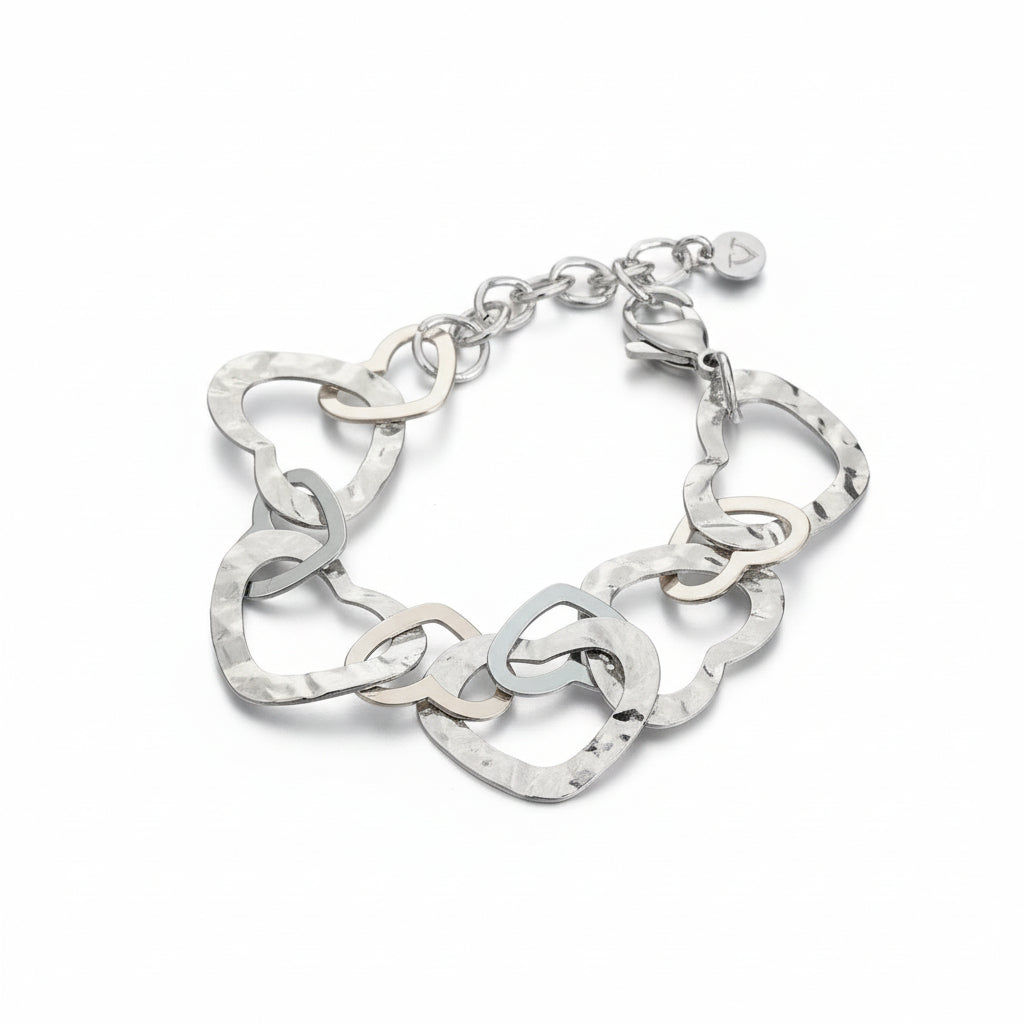 Bracelet Cœur Entrelacé - Acier Inoxydable Gris
