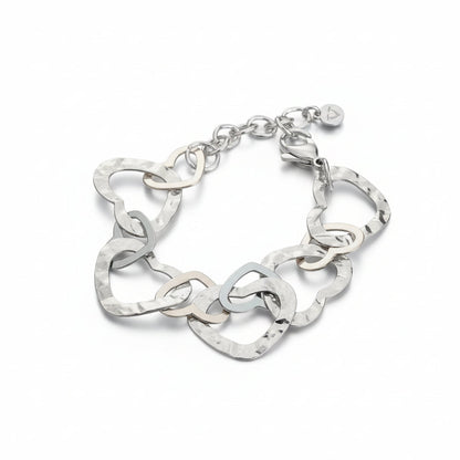 Bracelet Cœur Entrelacé - Acier Inoxydable Gris