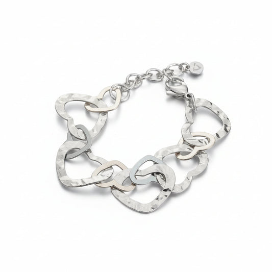 Bracelet Cœur Entrelacé - Acier Inoxydable Gris