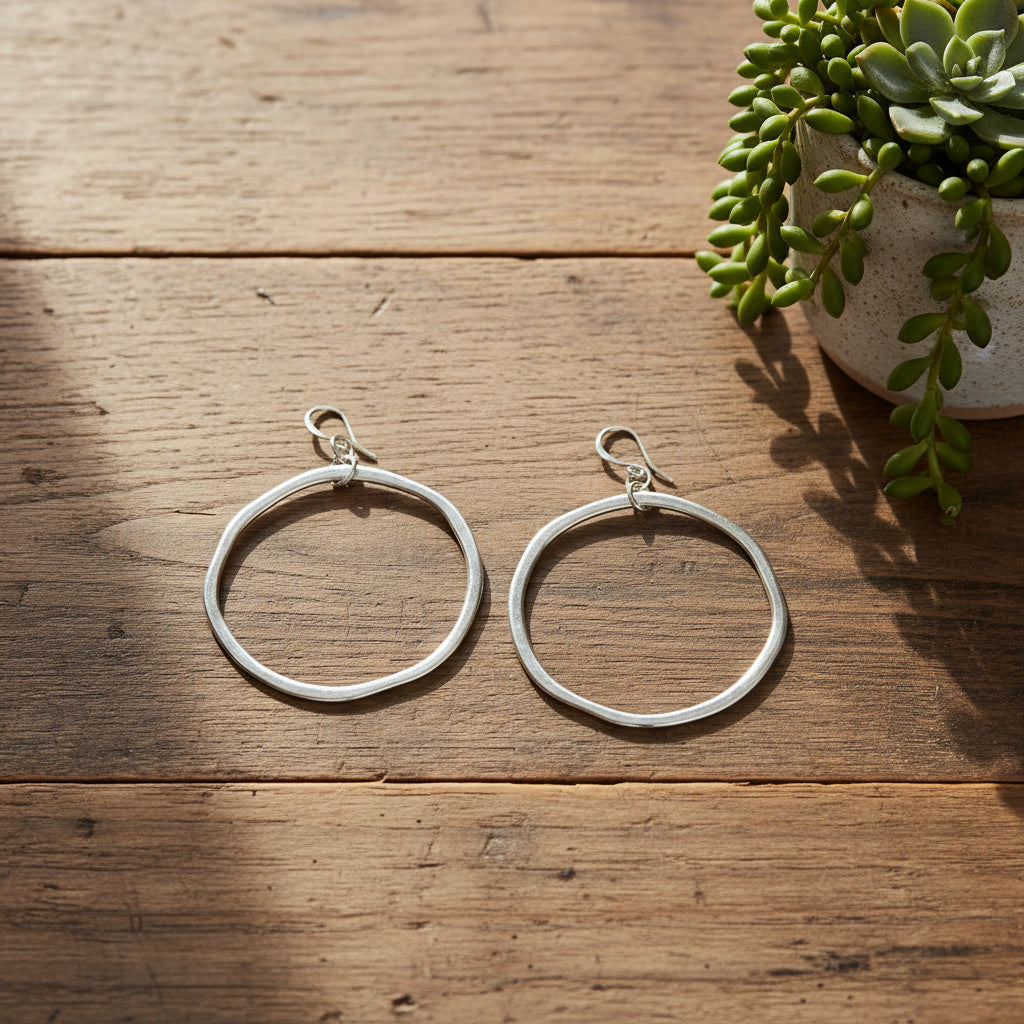 Boucles d'oreilles créoles en argent plaqué