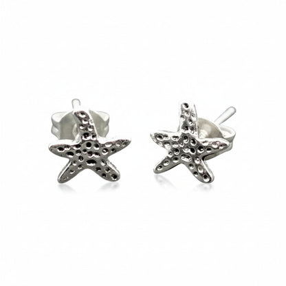 Boucles d'oreilles clous plaquées argent étoile de mer