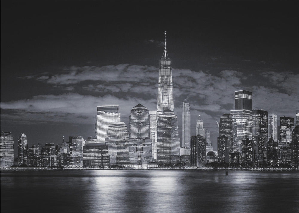 Gotham | Manhattan Skyline Black & White Canvas Wall Art