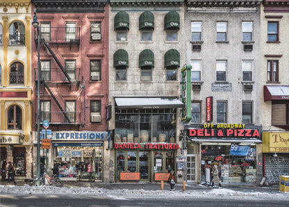 Colourful New York Storefront Street Scene Canvas Wall Art | A cold day in NY