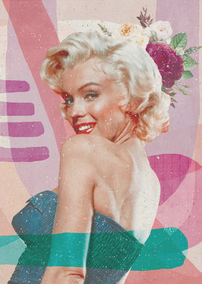 Marilyn Monroe Pink and Teal Pop Art Canvas Wall Art | Marilyn is Back