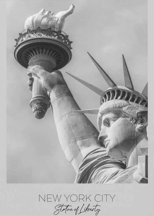 Statue of Liberty Torch and Face Detail Canvas Wall Art | NEW YORK CITY Statue of Liberty in detail