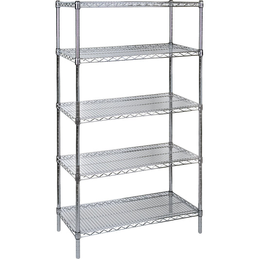 Tablettes grillagées chromées pour usage intensif