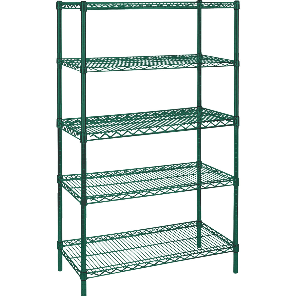 Heavy-Duty Green Epoxy Finish Wire Shelving