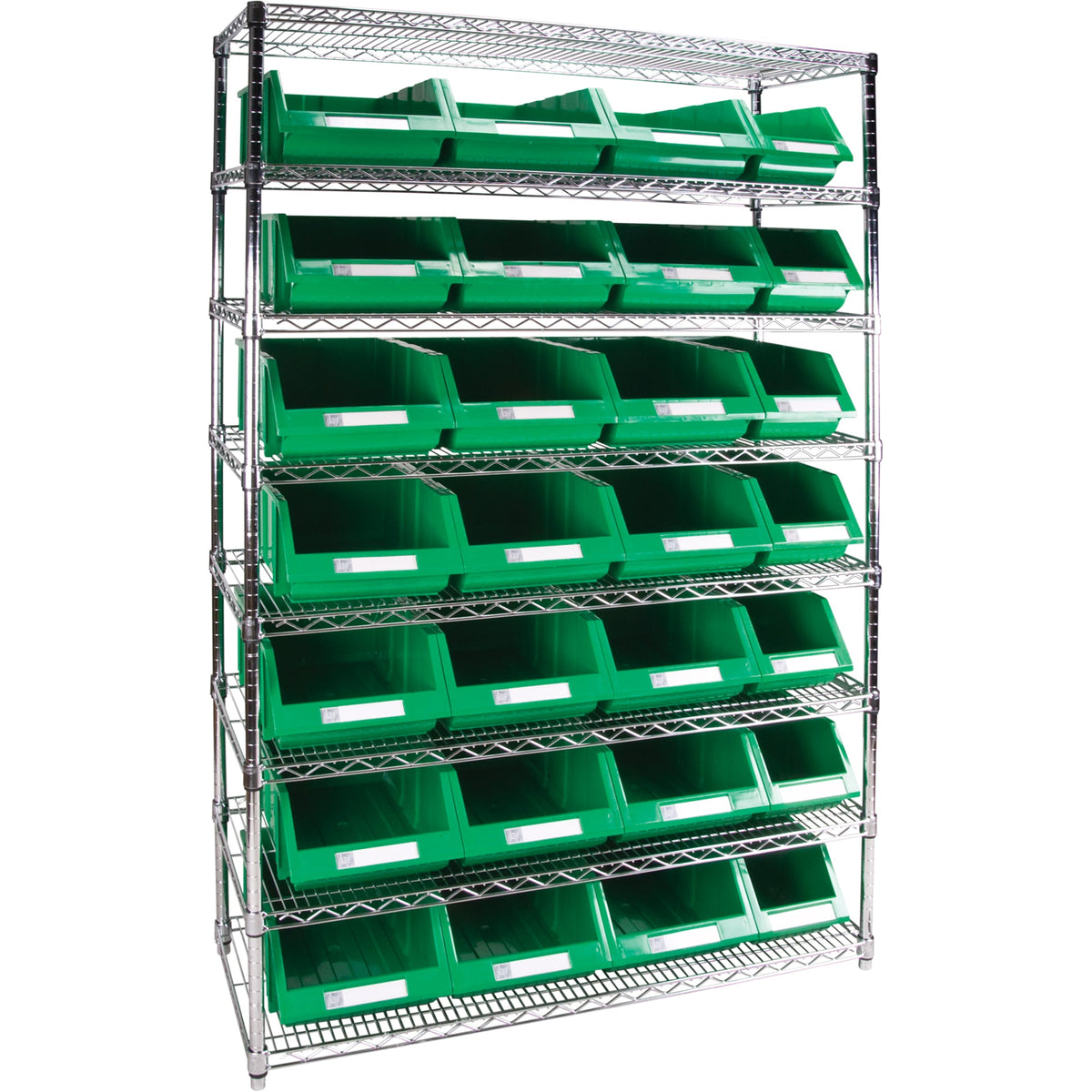 Étagère métallique robuste avec bacs de rangement, 8 niveaux, 122 cm L x 188 cm H x 46 cm P