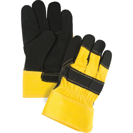 Gants d'hiver de mécanicien doublés, chaleur supérieure, taille L, paume en croûte de cuir de vachette, doublure intérieure Thinsulate™