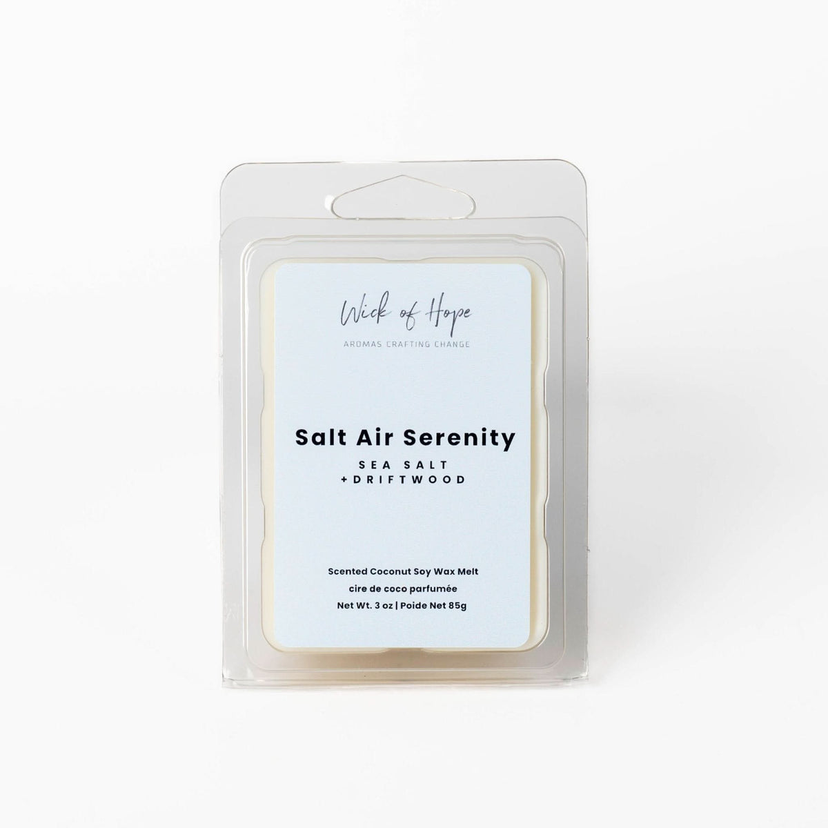 Galet de cire parfumée Sérénité marine | Sel marin + Bois flotté