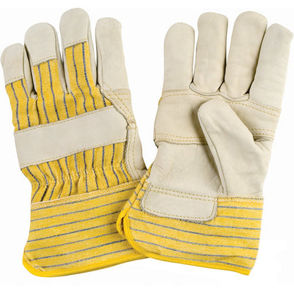 Gants d'ouvrier avec doublure hiver, paume rapportée, très grande taille, paume en cuir de vachette fleur, doublure intérieure en polaire de coton