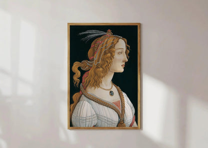 Sandro Botticelli - Portrait idéalisé d'une dame (Vespucci) | Art de la Renaissance (disponible encadré à la main ou non encadré)