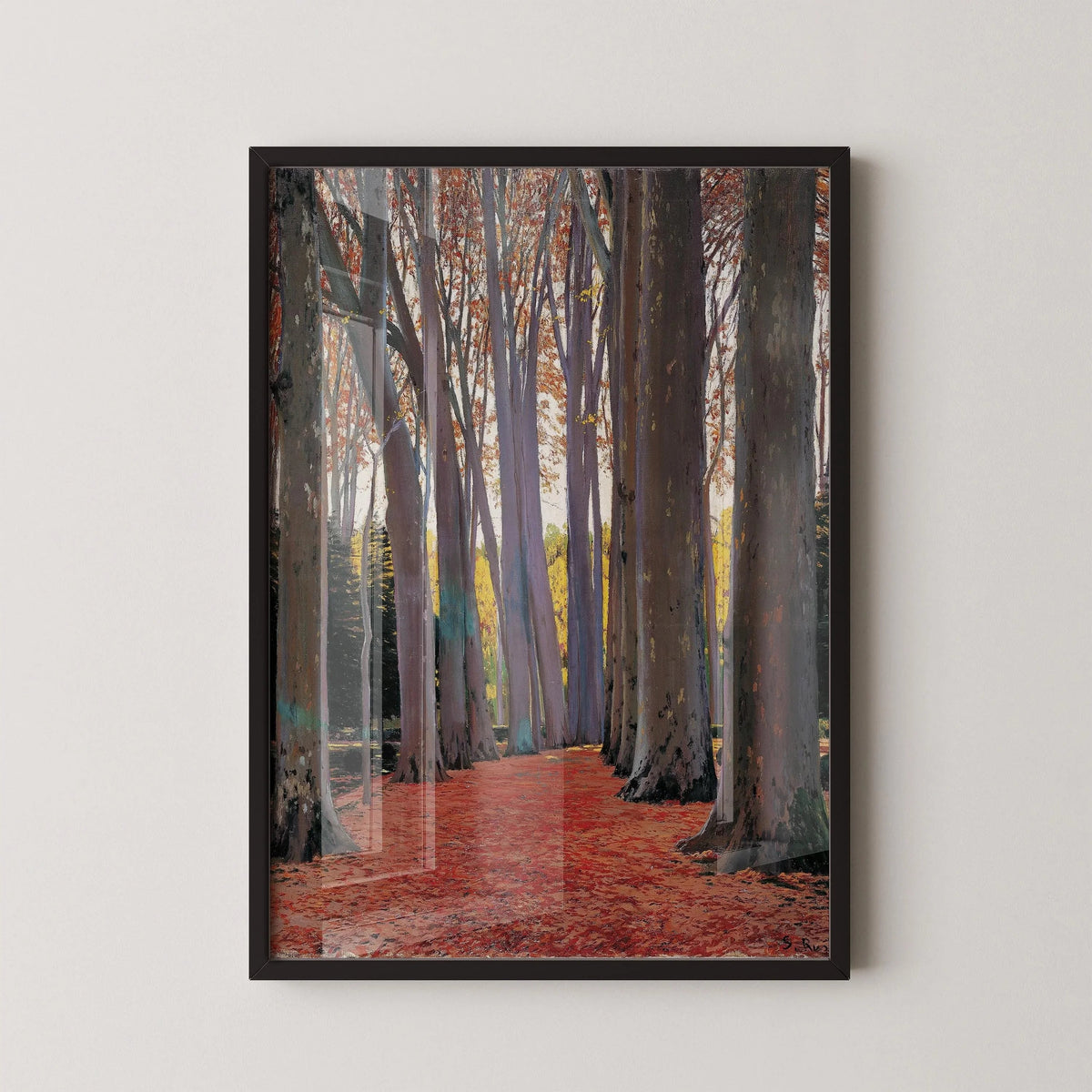 Estampe de Santiago Rusiñol : Avenue de Platanes, Art espagnol