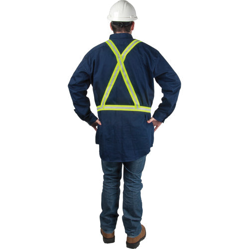 Standard-Duty Safety Harness, High Visibility Lime-Yellow, Silver Reflective Colour, Medium