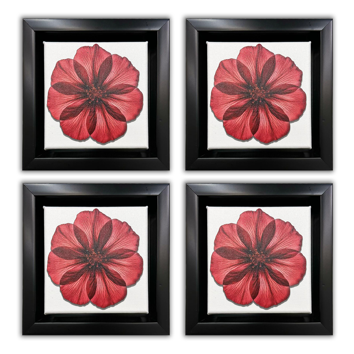 Canvas Print -Set of 4 Framed (Black) Tabletop