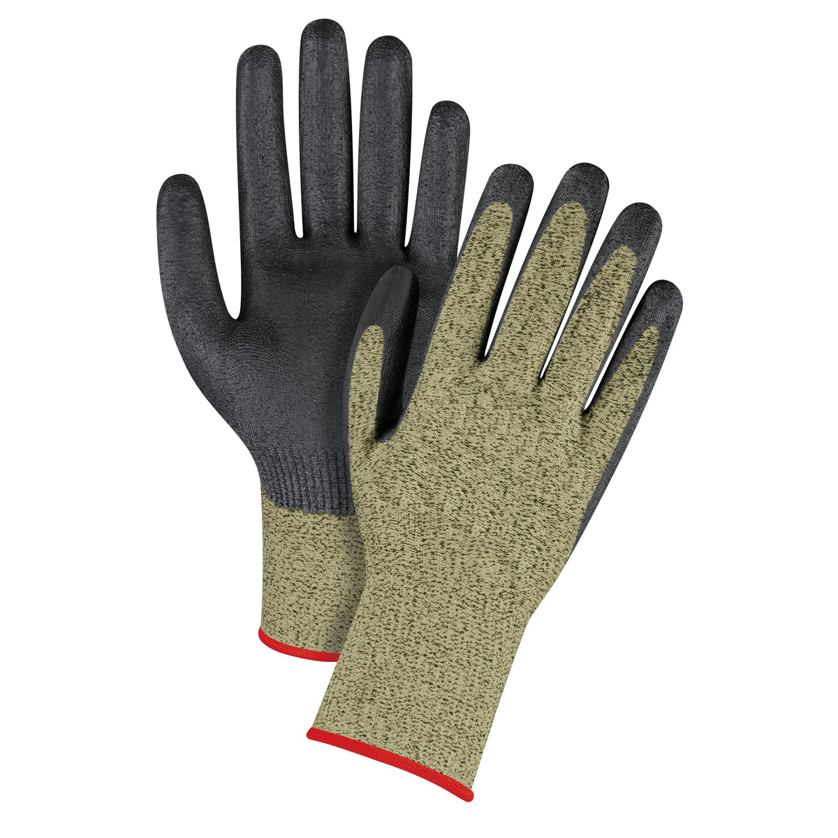 Gants anti-coupure extensibles sans couture noirs et jaunes