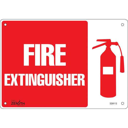 Panneau « Extincteur », 7 po x 10 po, plastique, anglais avec pictogramme