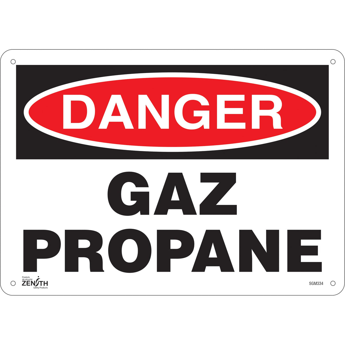 "Gaz Propane" Sign, 10" x 14", Aluminum, French