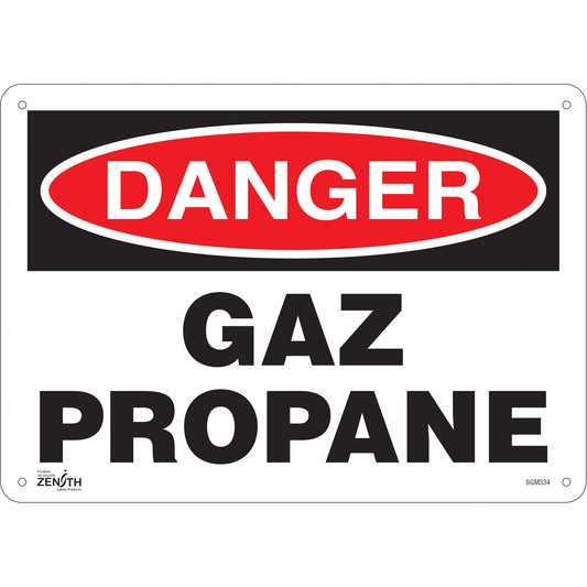 "Gaz Propane" Sign, 10" x 14", Aluminum, French