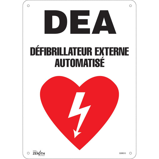 "DEA" Sign, 14" x 10", Aluminum, French with Pictogram