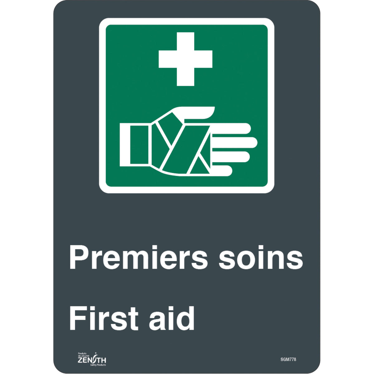Panneau "Premiers Soins/First Aid"