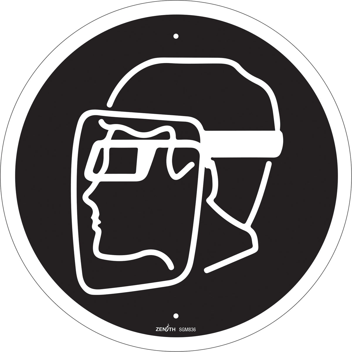 Panneau de sécurité CSA, protection faciale obligatoire, 30 x 30 cm, plastique, pictogramme