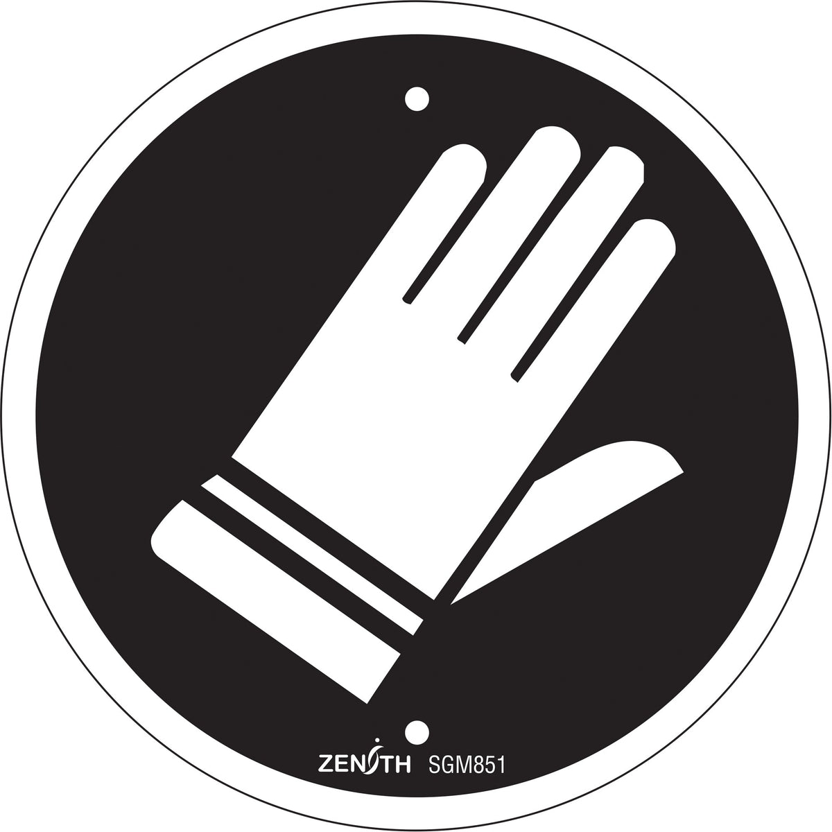 Hand Protection Required CSA Standard Safety Sign, 6" x 6", Plastic, Pictogram