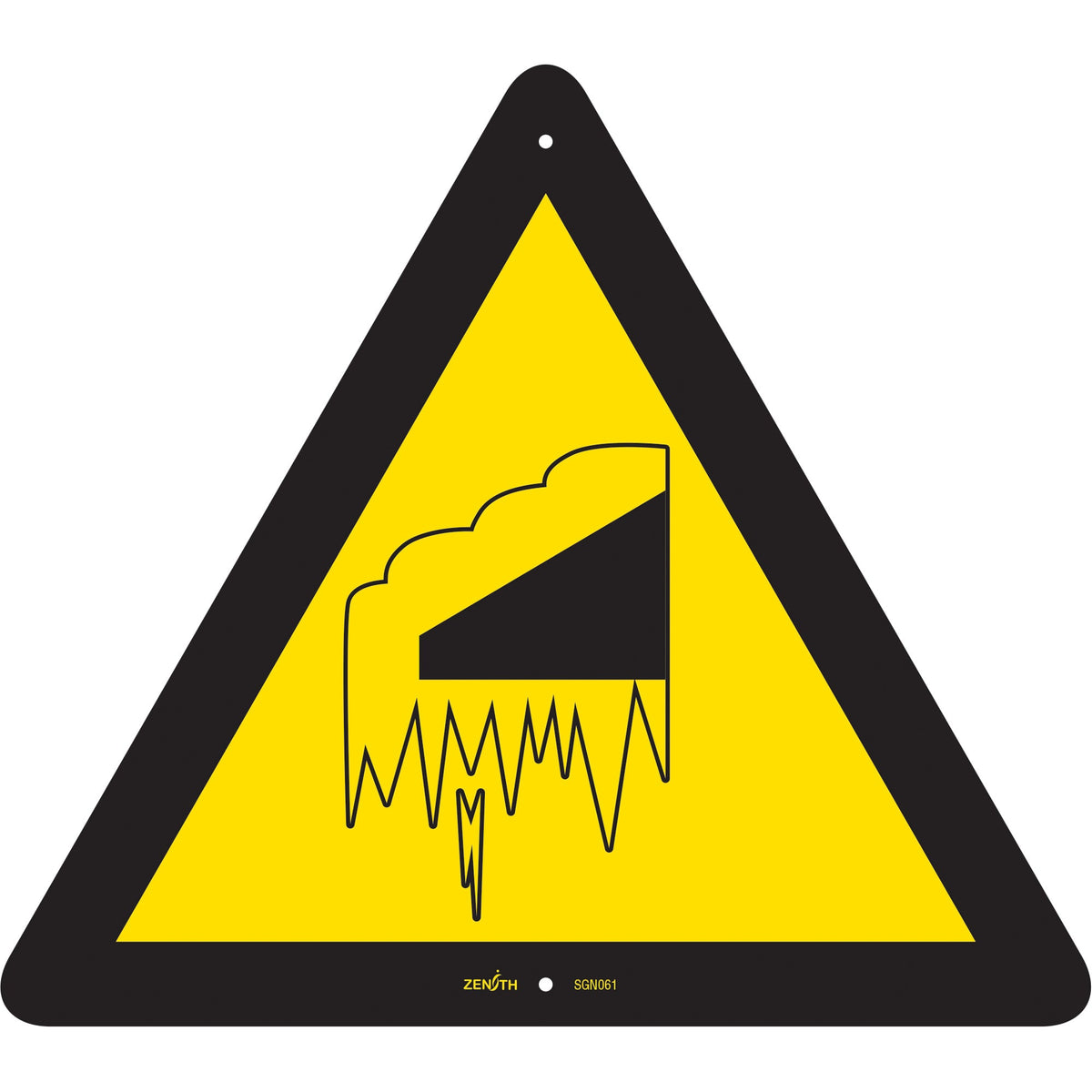 Falling Snow/Ice CSA Standard Safety Sign, 12" x 12", Plastic, Pictogram