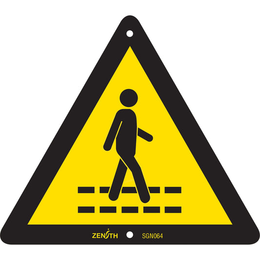 Panneau de sécurité normalisé CSA pour voie piétonne, 6" x 6", plastique, pictogramme