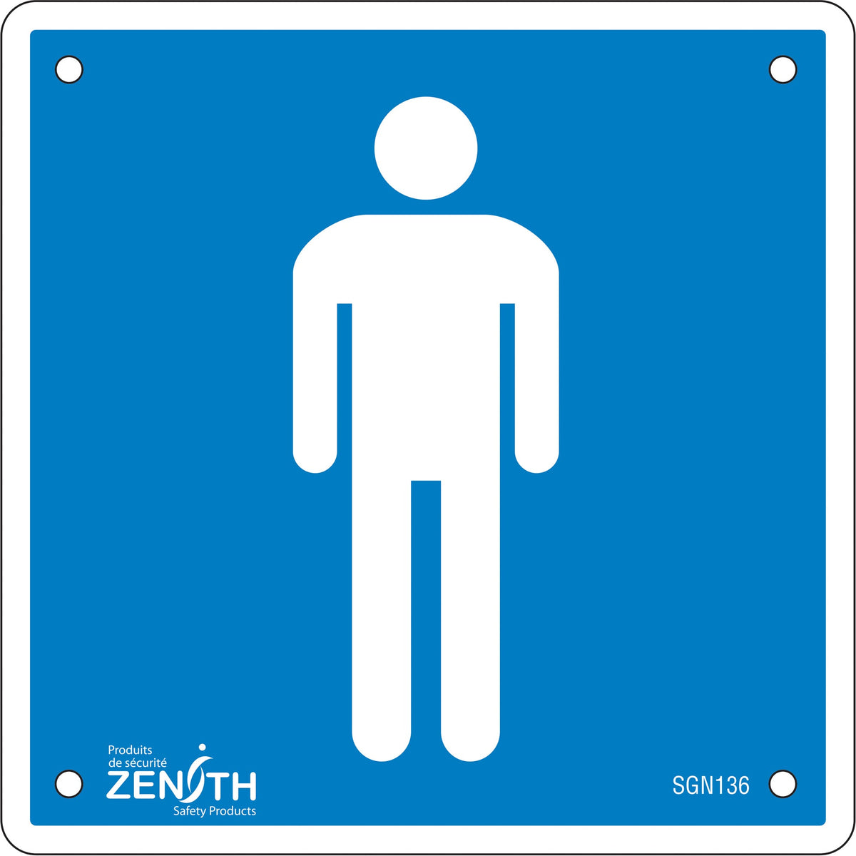 Men CSA Standard Safety Sign, 6" x 6", Plastic, Pictogram