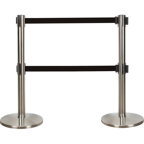 Barrière de contrôle de foule à double sangle