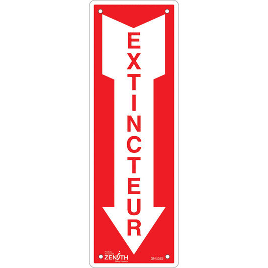 Panneau "Extincteur", 30 x 10 cm, Plastique, Français avec pictogramme