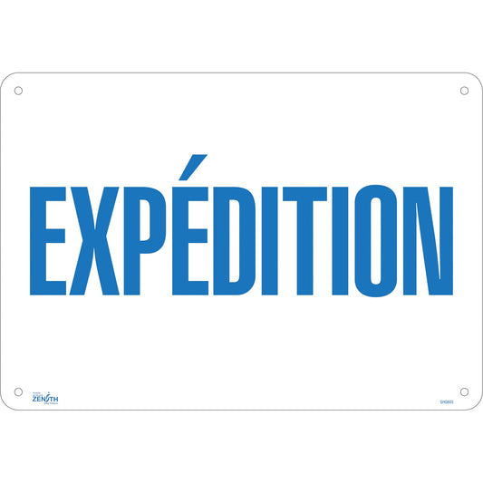 Enseigne "Expédition", 14" x 20", Aluminium, Français