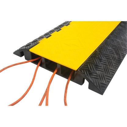 Polyurethane Cable Protector, 3 Channels, 35.43" L x 19.69" W x 3" H